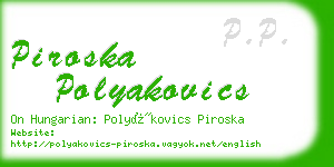 piroska polyakovics business card